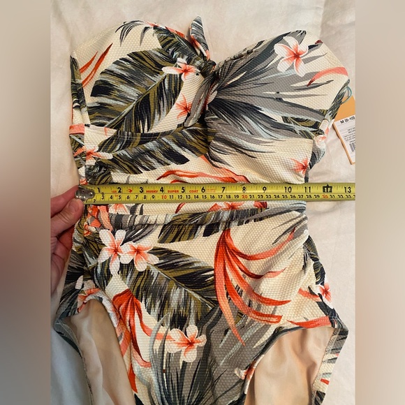 Kona Sol one piece medium 8 to 10 floral print bathing suit strapless slimming - Picture 10 of 13